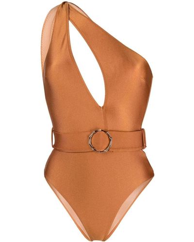 Noire Swimwear One-shoulder Swimsuit - Natural