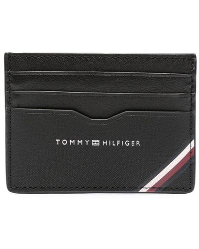 Tommy Hilfiger Logo-print Leather Cardholder - Black