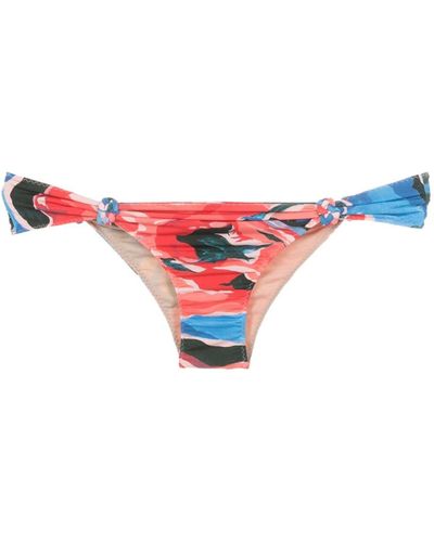 Clube Bossa Rings Floral-print Bikini Bottoms - Red