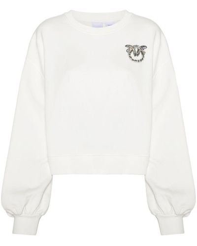 Pinko Love Birds-embellished Sweatshirt - White