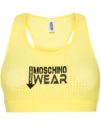 Moschino Perforated Racerback Bra - Yellow