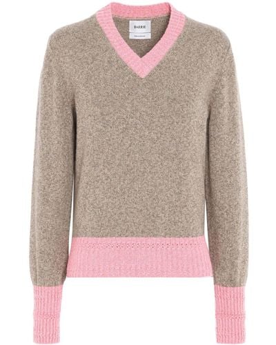 Barrie V-neck Cashmere Sweater - Natural