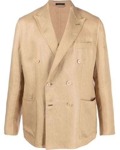 Brioni Double-breasted Button-fastening Blazer - Natural