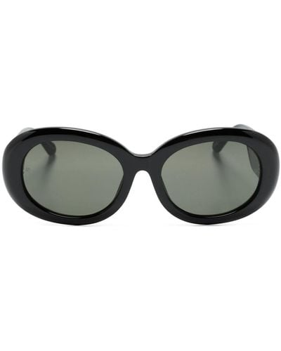 Linda Farrow Lina Oval-frame Sunglasses - Black