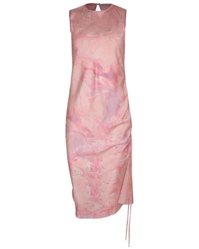 Alejandra Alonso Rojas Ruched Silk Midi Dress - Pink