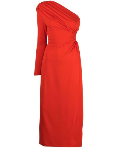 Acler Stanmore One-shoulder Midi Dress - Red