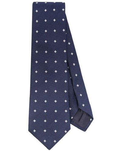 Tagliatore Krawatte aus Seide mit Kreuz-Print - Blau