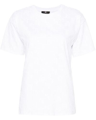 Elisabetta Franchi フロックロゴ Tシャツ - ホワイト