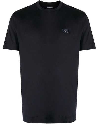 Emporio Armani ロゴパッチ Tシャツ - ブラック