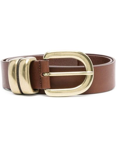By Malene Birger Round-buckle Leather Belt - Brown