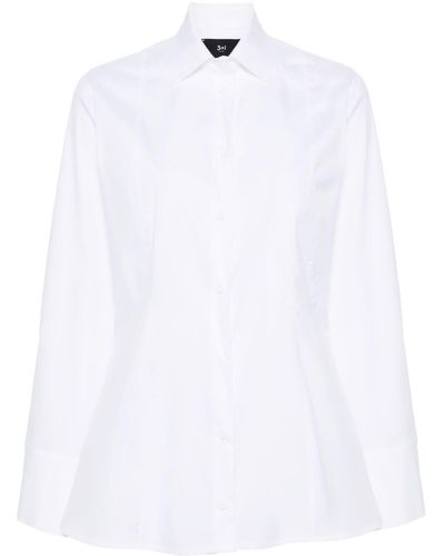 3x1 Marina Popeline-Hemd - Weiß