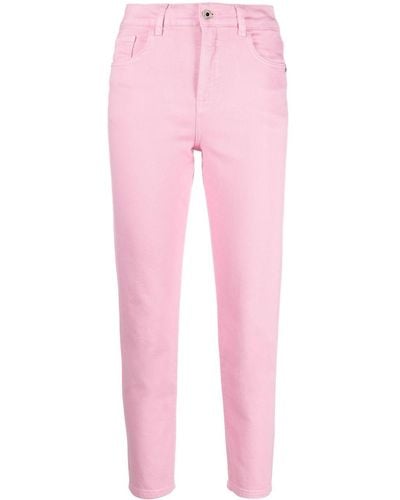 Patrizia Pepe Logo-plaque Tapered Jeans - Pink