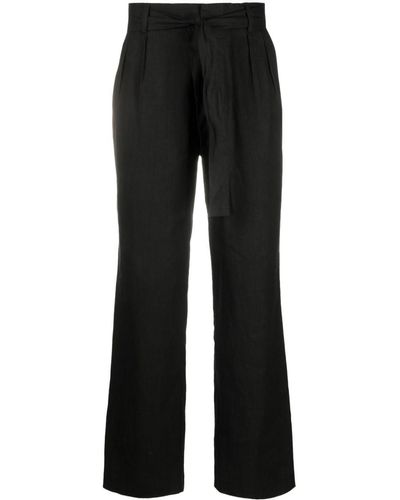 Commas Pantalones anchos con cintura lazada - Negro