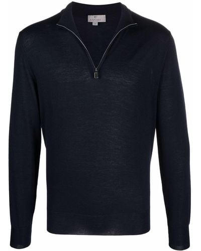 Canali Zip-neck sweater - Blau