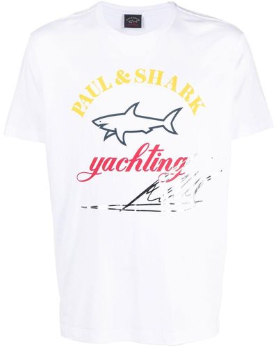 Paul & Shark T-shirt à logo imprimé - Blanc