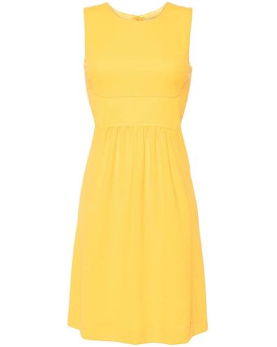 Jane Kendal Wool-crepe Shift Dress - Yellow