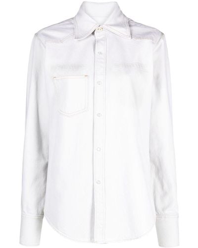 Maison Margiela Chemise en coton à manches longues - Blanc