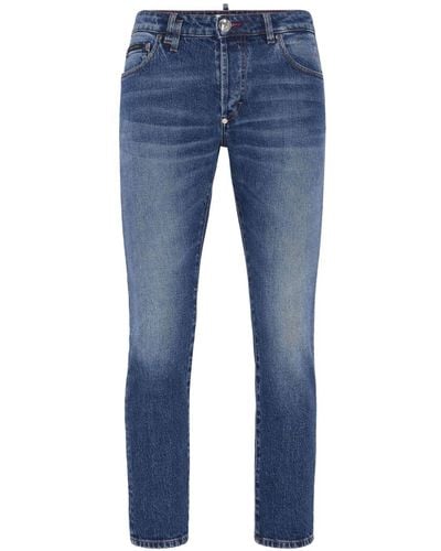 Philipp Plein Low Waist Skinny Jeans - Blauw