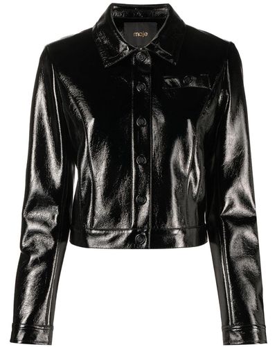 Maje Faux-leather Jacket - Black