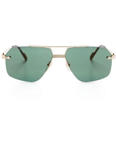 Cartier Gafas de sol con montura piloto - Verde