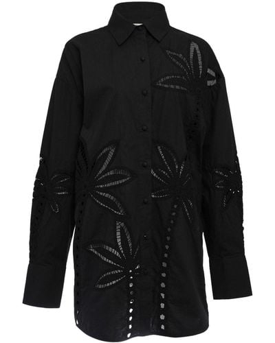 Hemant & Nandita Katoenen Shirt Met Uitgesneden Details - Zwart