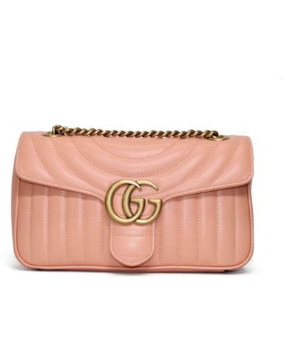 Gucci Small GG Marmont Shoulder Bag - Pink