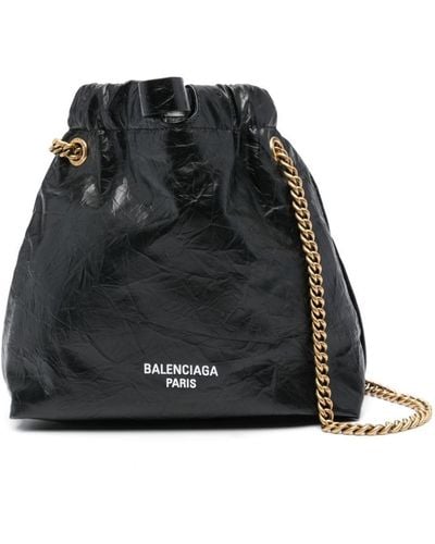 Balenciaga Extra Smalll Crush Tote Bag - Black