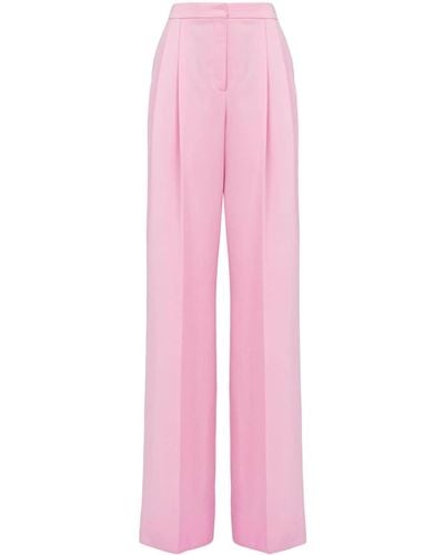 Alexander McQueen Double-pleat Wide-leg Trousers - Pink