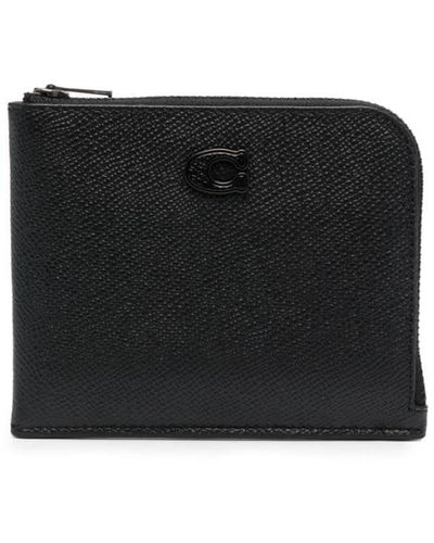 COACH Tonal-logo grained-leather wallet - Negro