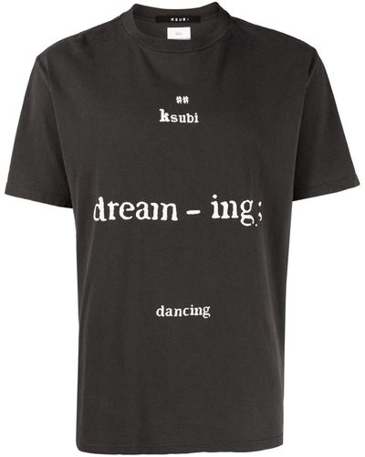 Ksubi Dreaming Kash Slogan-appliqué Cotton T-shirt - Black