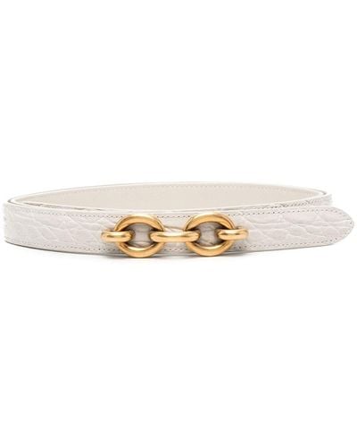 Saint Laurent Chain-detail Leather Belt - White