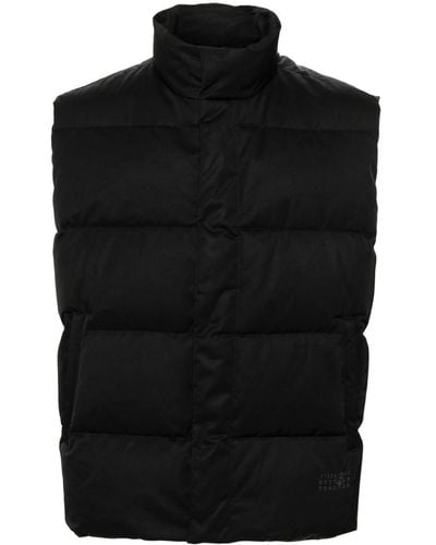 MM6 by Maison Martin Margiela Stand-up Collar Padded Gilet - Black