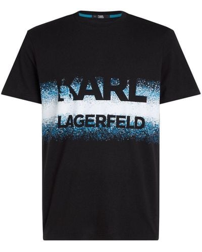 Karl Lagerfeld Gradient Logo-print Cotton T-shirt - Black