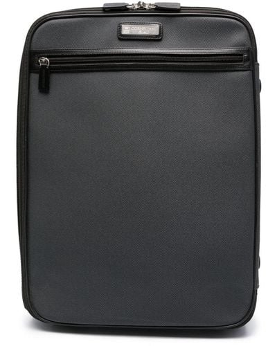 Corneliani Koffer mit Logo-Schild - Schwarz