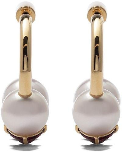 Tasaki 18kt Yellow Gold Collection Line Refined Rebellion Signature Garnet Earrings - Metallic