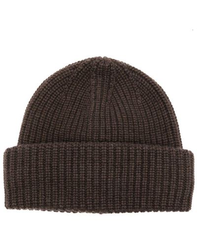 Zanone Ribbed-knitted Cashmere Beanie - Brown
