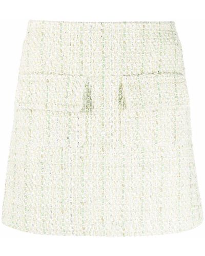 Maje A-line Tweed Mini Skirt - Green