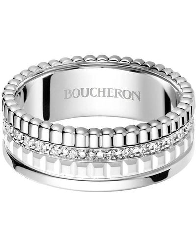 Boucheron Anello Quatre Double White Edition in oro bianco 18kt con diamante