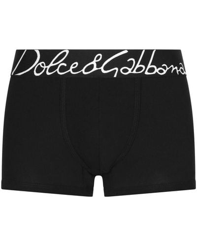 Dolce & Gabbana Boxer à taille logo - Noir