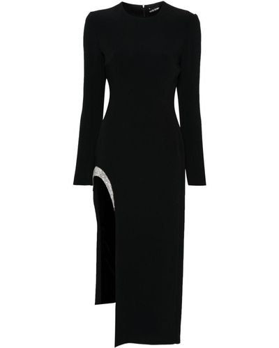 David Koma Rhinestone-embellished Midi Dress - Black