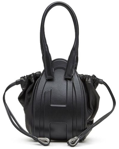DIESEL Small 1dr-fold Bucket Bag - Black