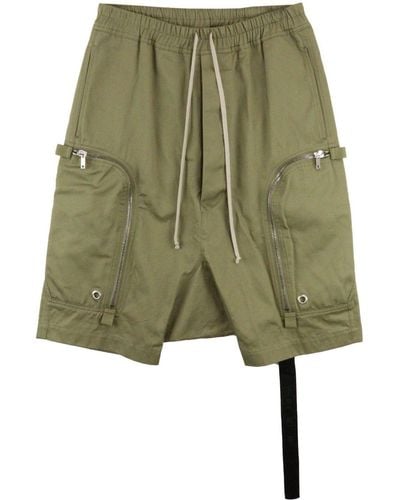 Rick Owens Bahaus Bela Cotton Cargo Shorts - Green