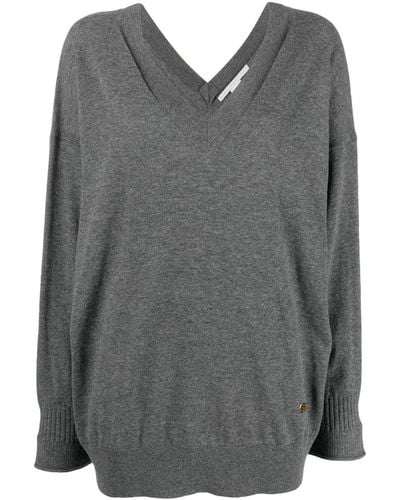 Stella McCartney Stella Iconics V-neck Sweater - Grey