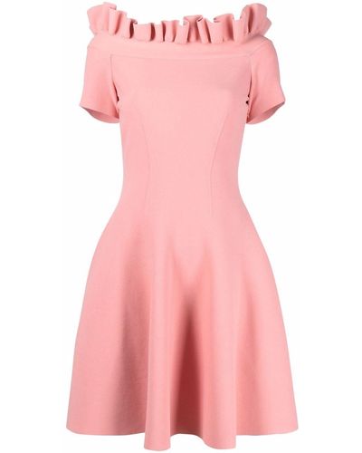Alexander McQueen Ausgestelltes Kleid mit Falten - Pink