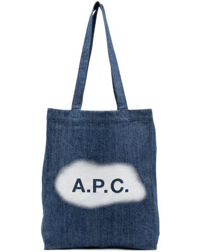 A.P.C. Lou Shopper im Jeans-Look - Blau