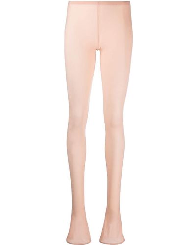 Blumarine Ruched-cuff Mid-rise leggings - Pink