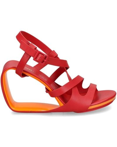 United Nude Mobius Sia 90mm Wedge Sandals - Red