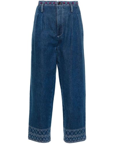 Bode Murray Straight-Leg-Jeans mit hohem Bund - Blau