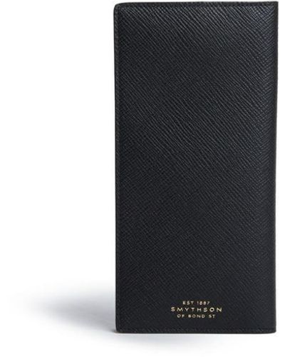 Smythson Panama Slim Bi-fold Leather Wallet - White