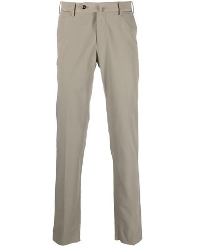 PT Torino Pull-tab Detail Straight-leg Pants - Grey